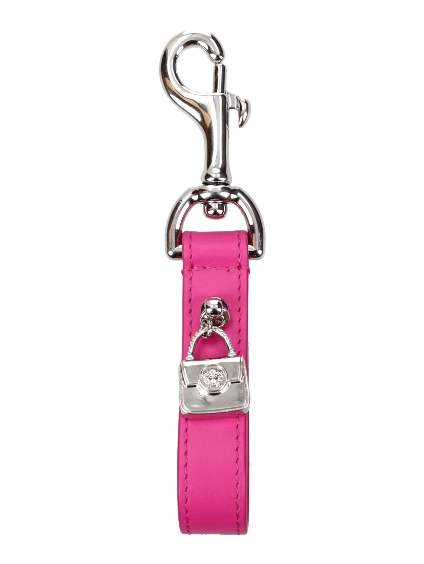 Pink Leather Keychain