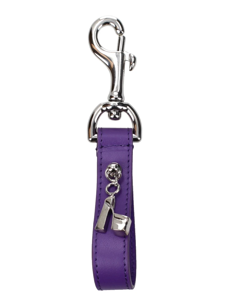 Purple Leather Keychain