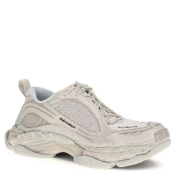 White Polyurethane Chunky Sneakers