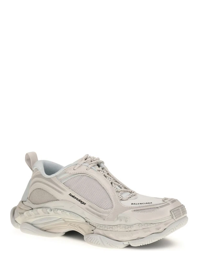 White Polyurethane Chunky Sneakers