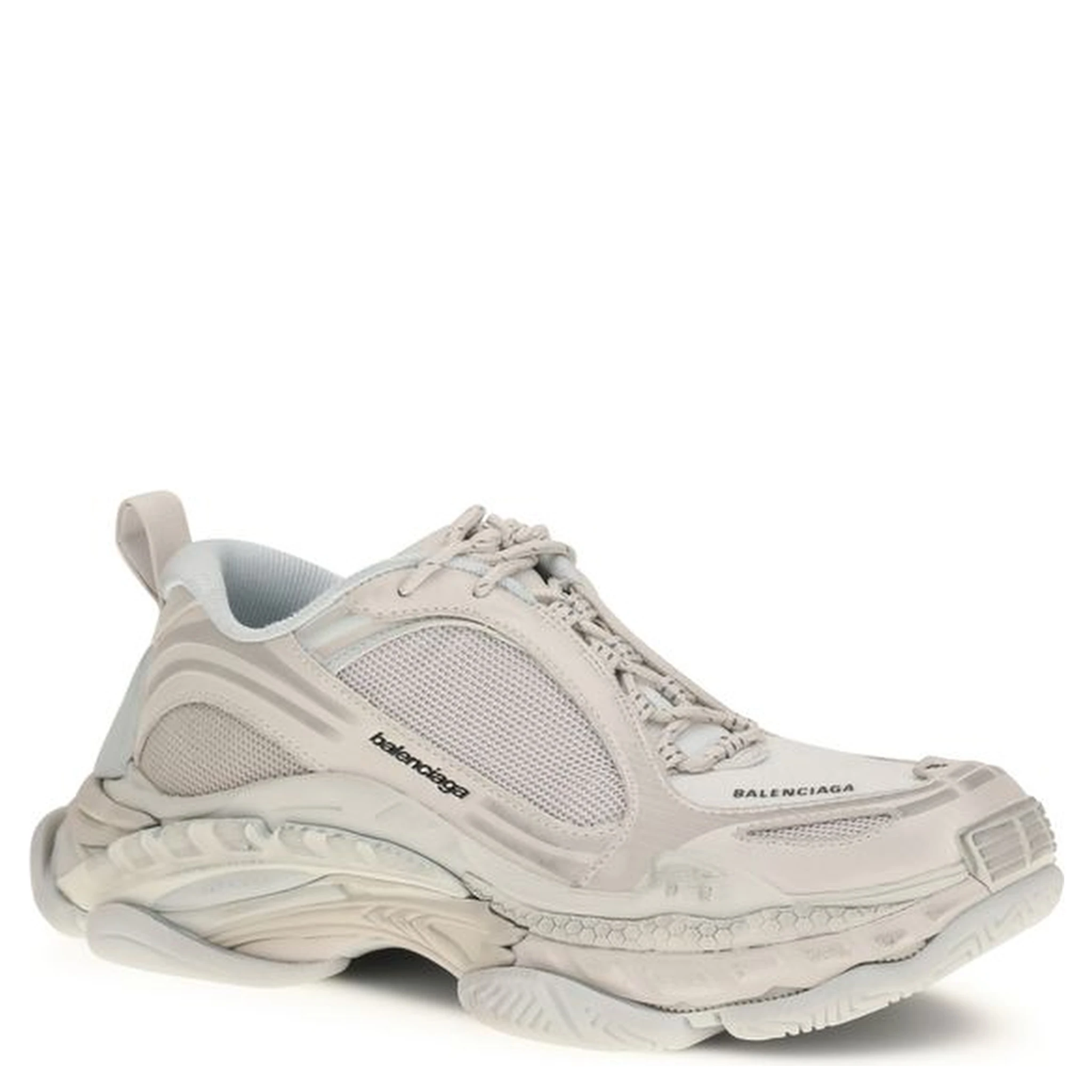 White Polyurethane Chunky Sneakers