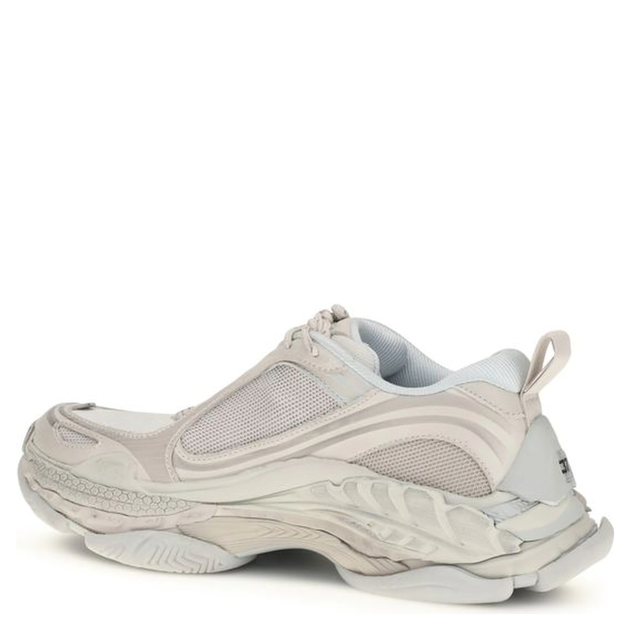 White Polyurethane Chunky Sneakers