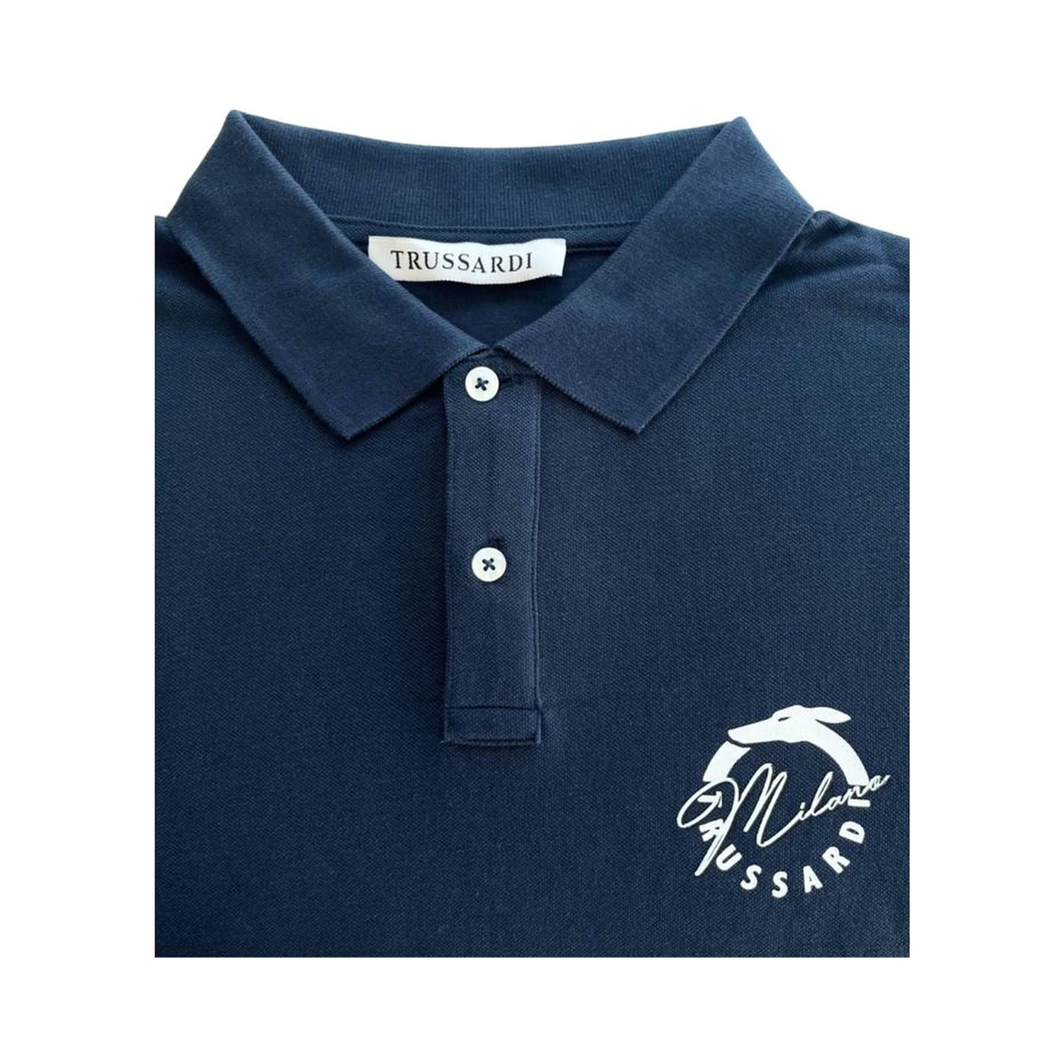 Blue Cotton Men's Polo Shirt
