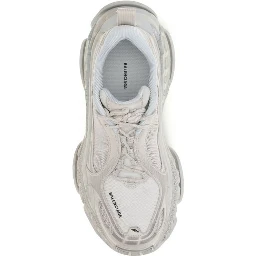 White Polyurethane Chunky Sneakers