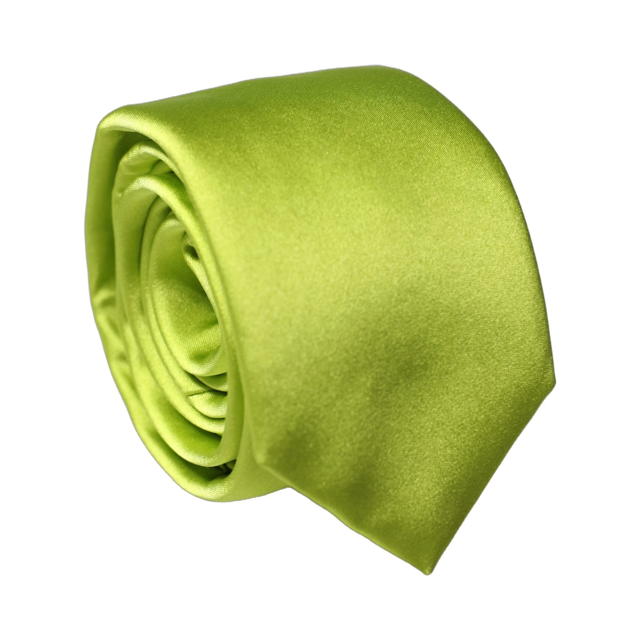 Neon Green Silk Satin Wide Adjustable Men Necktie Tie