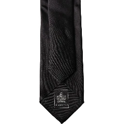 Black Solid Silk Satin Wide Adjustable Men Necktie Tie
