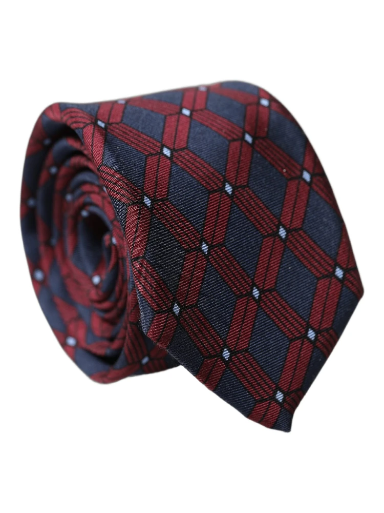 Blue Red Patterned 100% Silk Adjustable Men Necktie Tie alternative