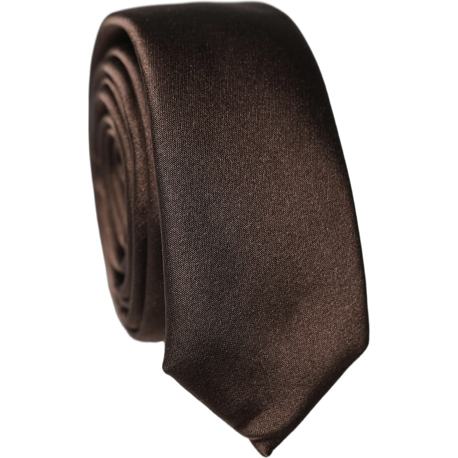Brown Solid 100% Silk Adjustable Men Tied Necktie Tie