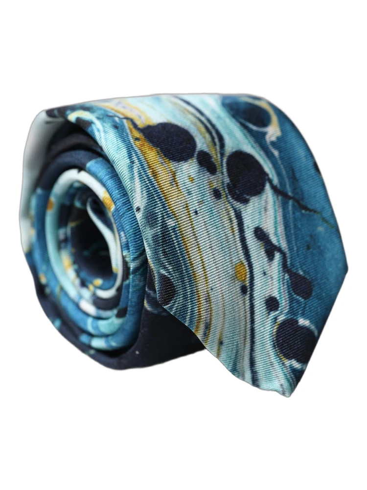 Multicolor Abstract Silk Adjustable Men Tied Necktie Tie alternative