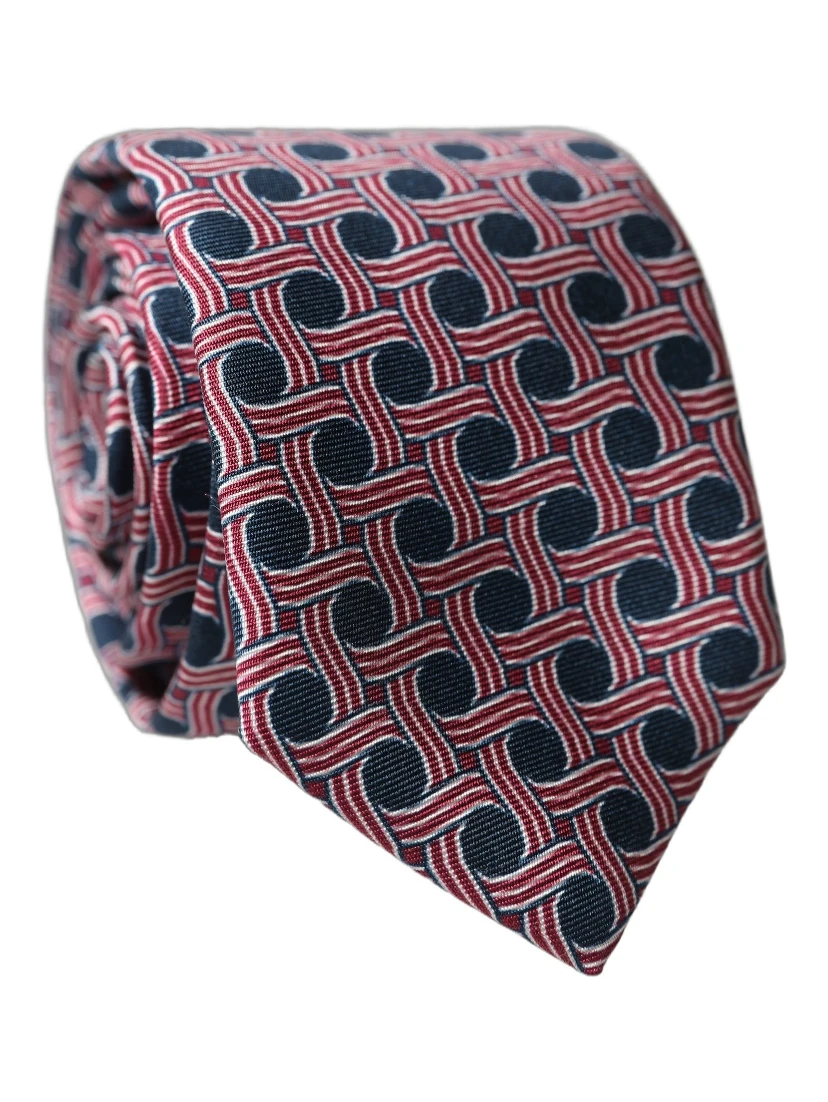 Multicolor Patterned Silk Adjustable Men Tied Necktie Tie
