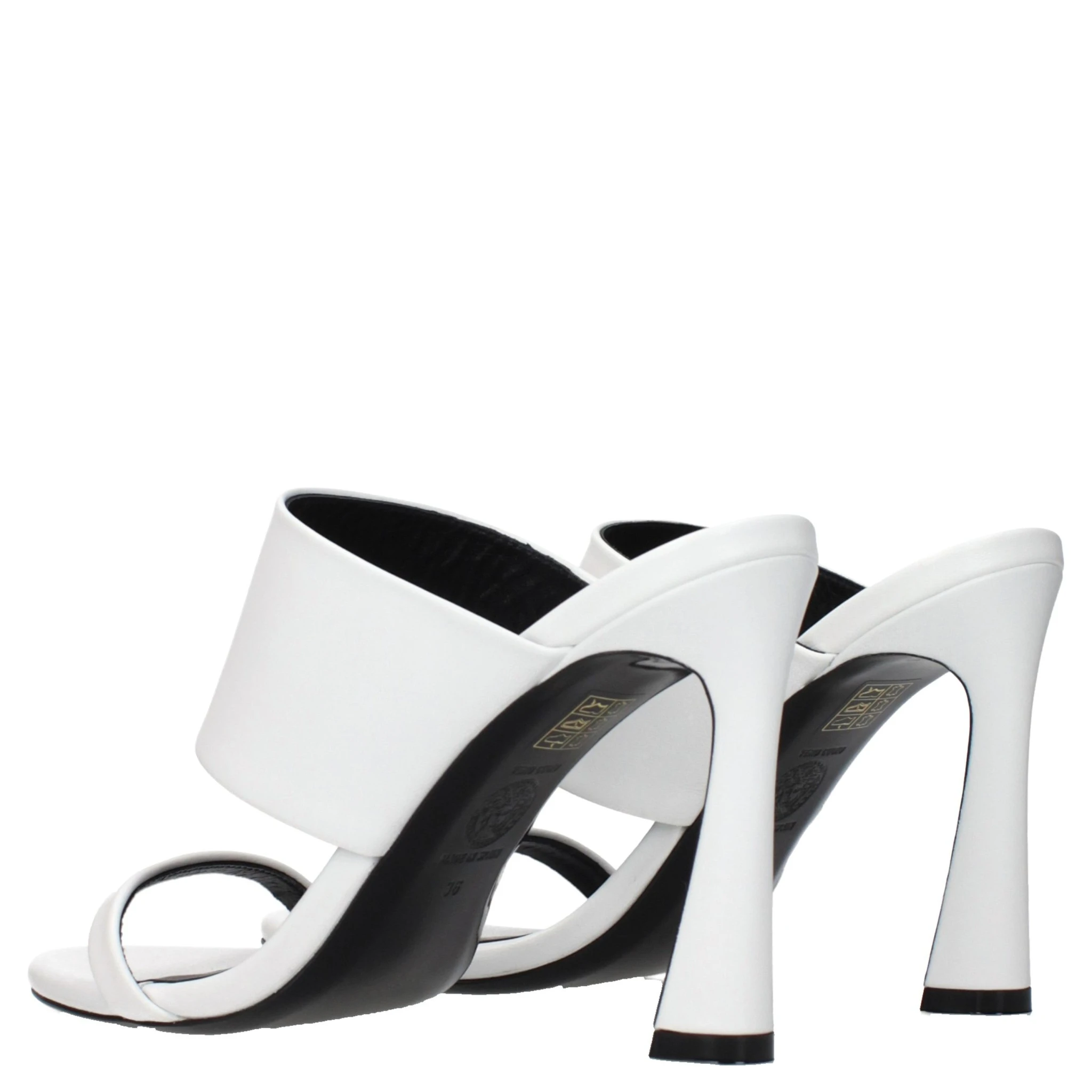 Blue Leather Stiletto Heel Sandals