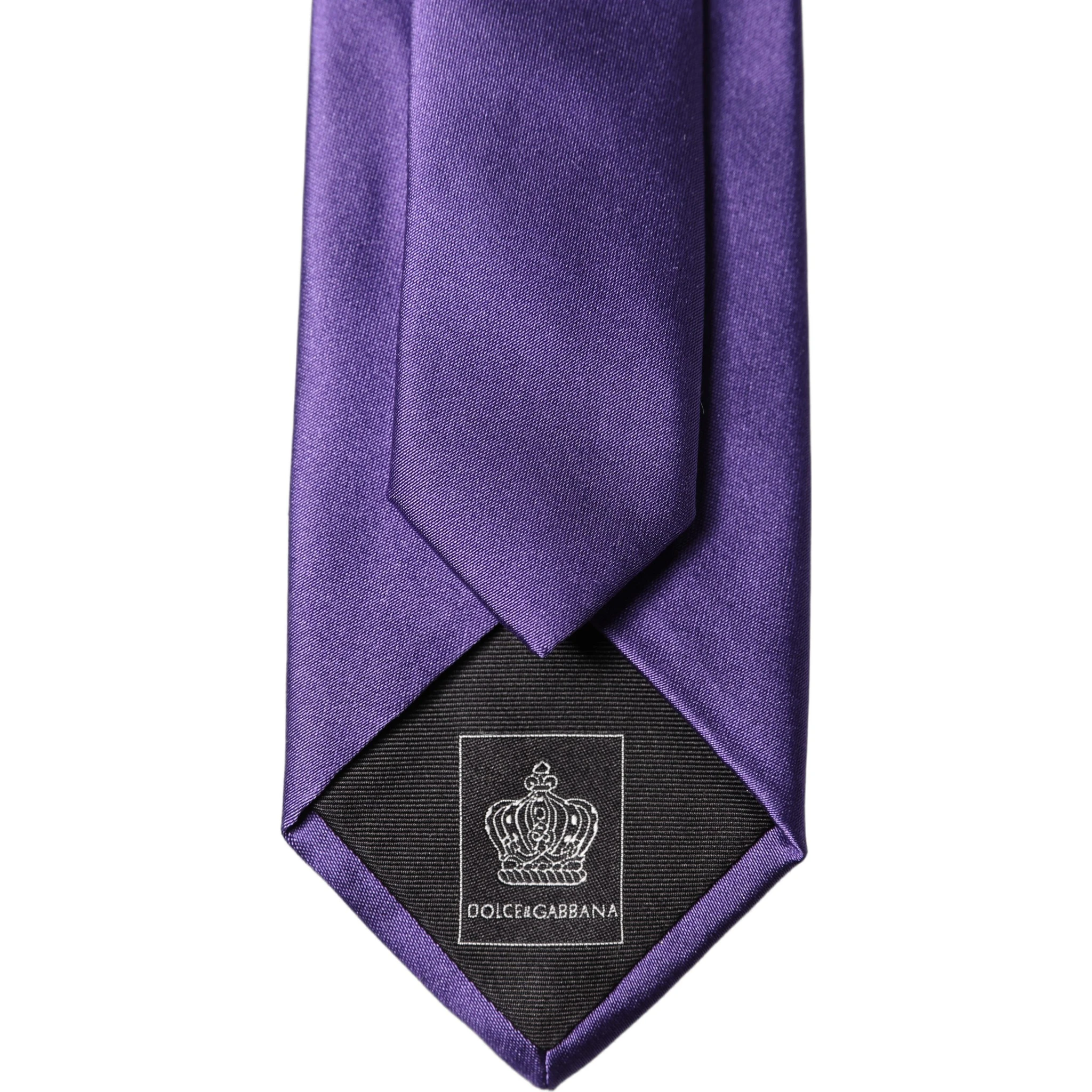 Purple Satin 100% Silk Adjustable Men Tied Necktie Tie