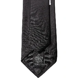 Black Solid 100% Silk Adjustable Men Tied Necktie Tie