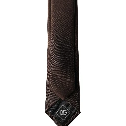 Brown Solid 100% Silk Adjustable Men Tied Necktie Tie