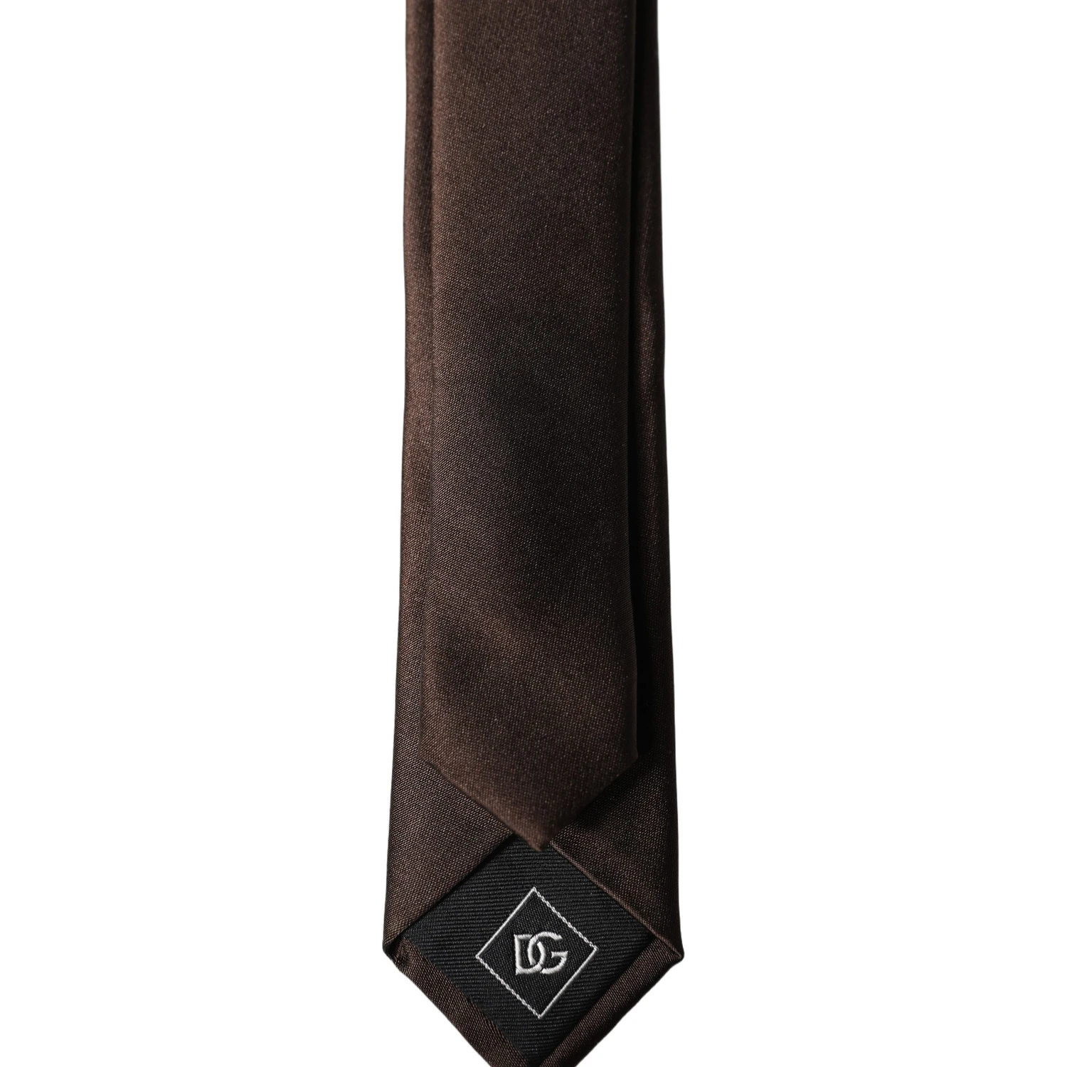 Brown Solid 100% Silk Adjustable Men Tied Necktie Tie