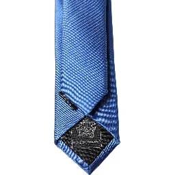 Blue Satin 100% Silk Adjustable Men Tied Necktie Tie