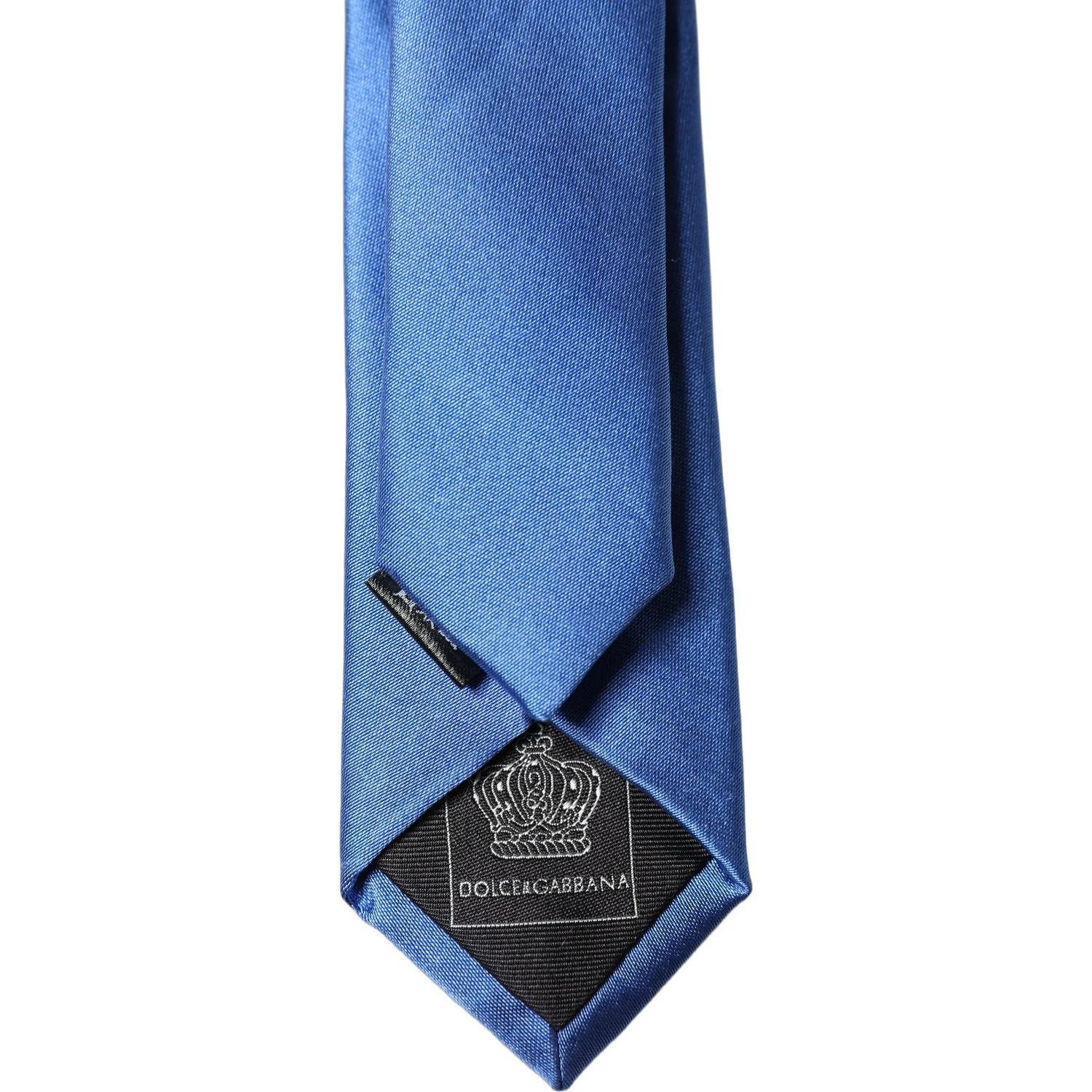 Blue Satin 100% Silk Adjustable Men Tied Necktie Tie