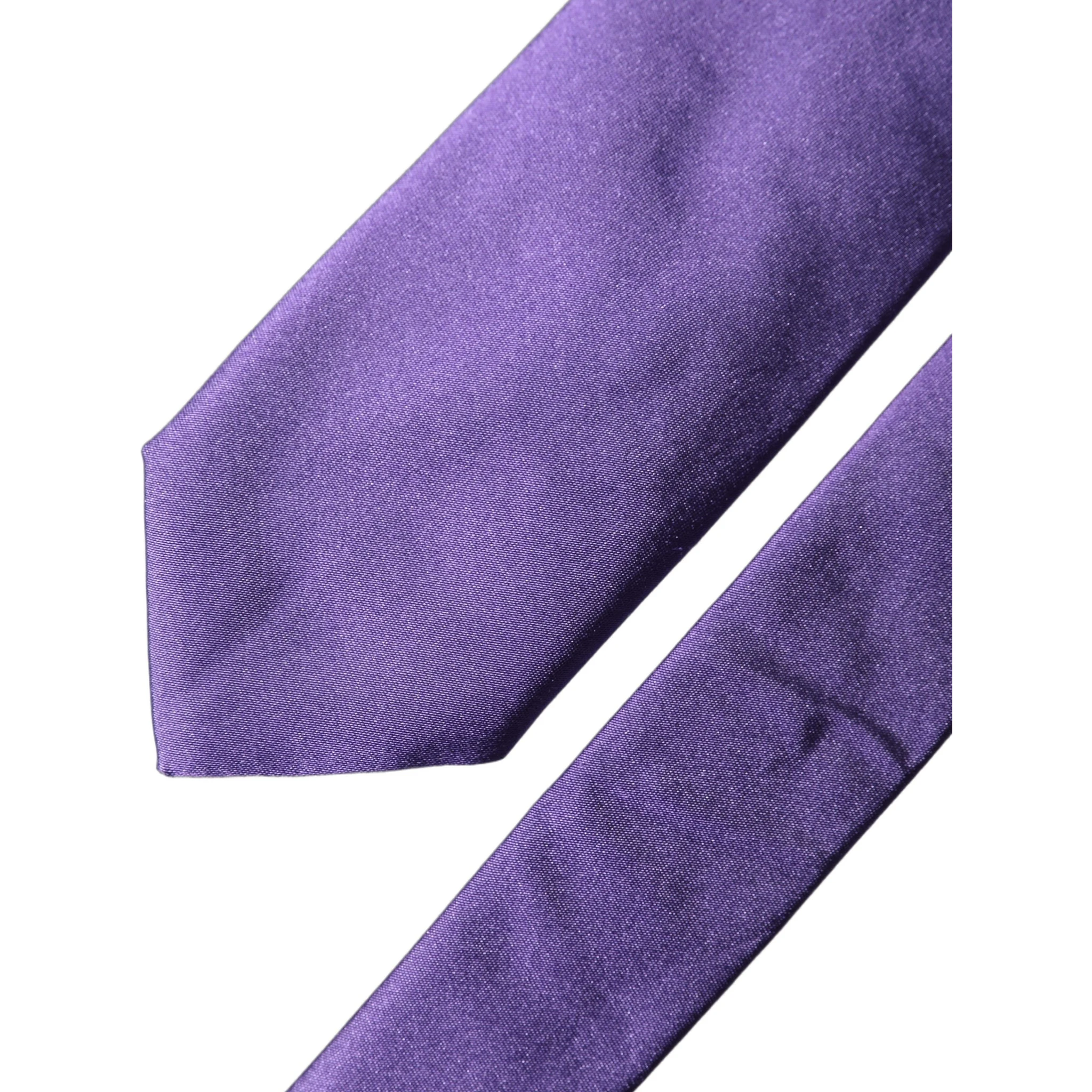 Purple Satin 100% Silk Adjustable Men Tied Necktie Tie