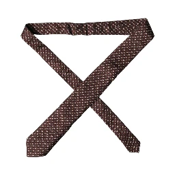 Burgundy Geometric Silk Adjustable Men Tied Necktie Tie