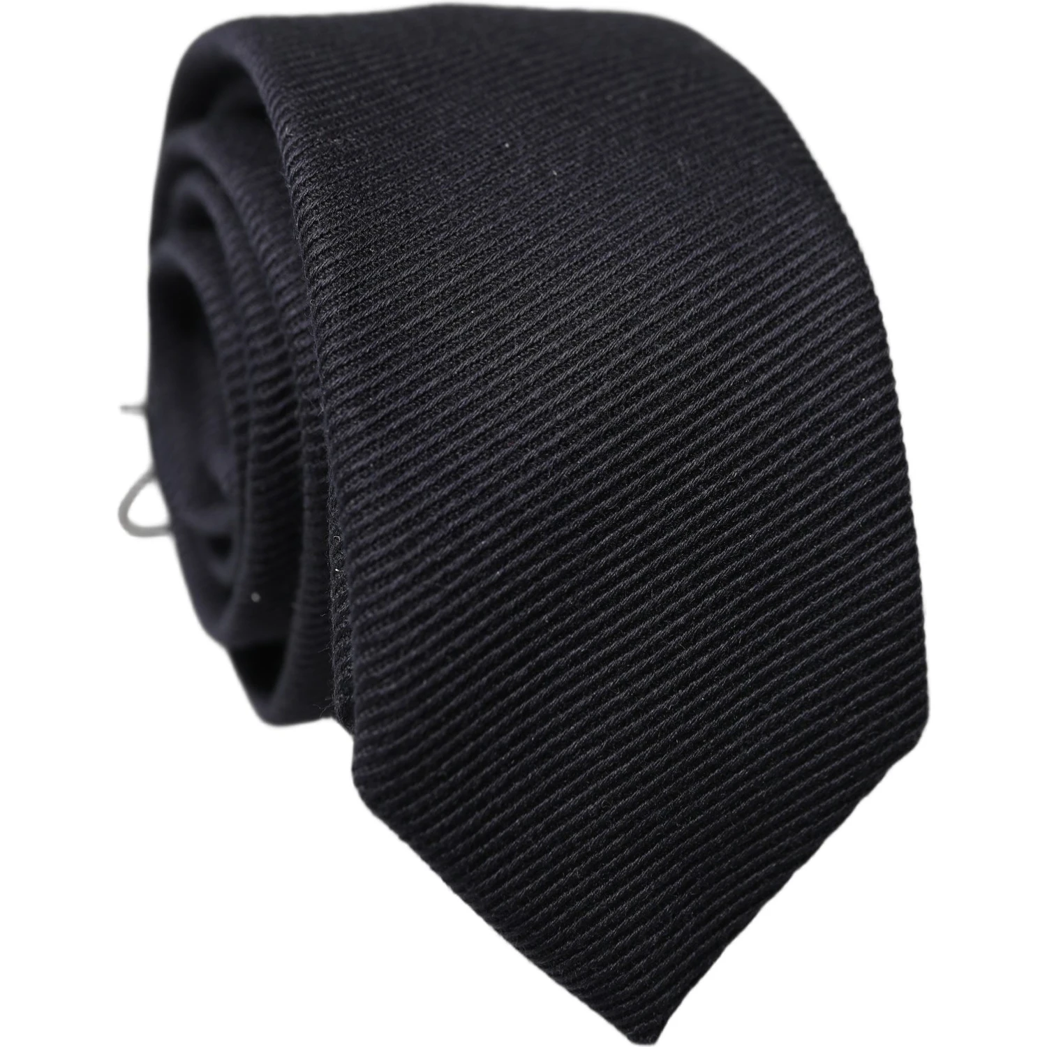 Black Solid 100% Silk Adjustable Men Tied Necktie Tie