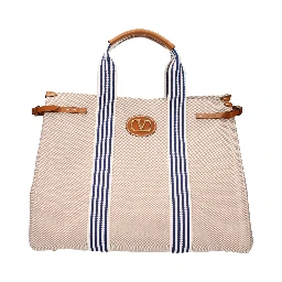 Beige Fabric Handbag