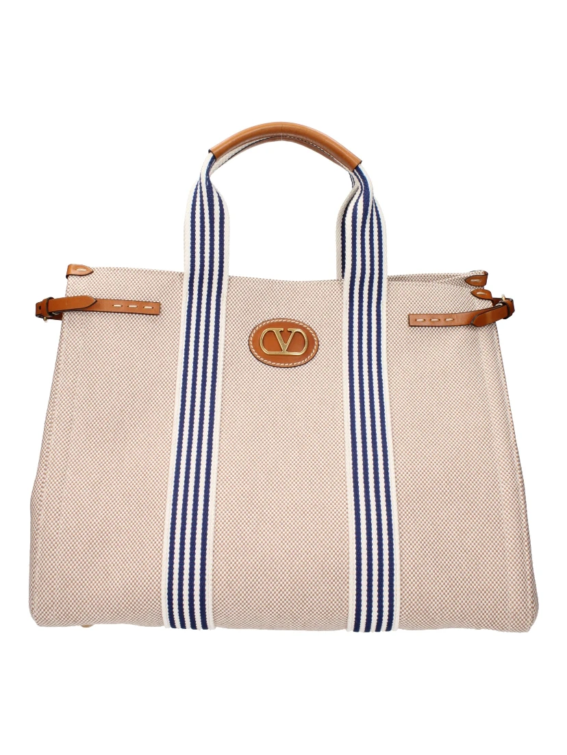 Beige Fabric Handbag