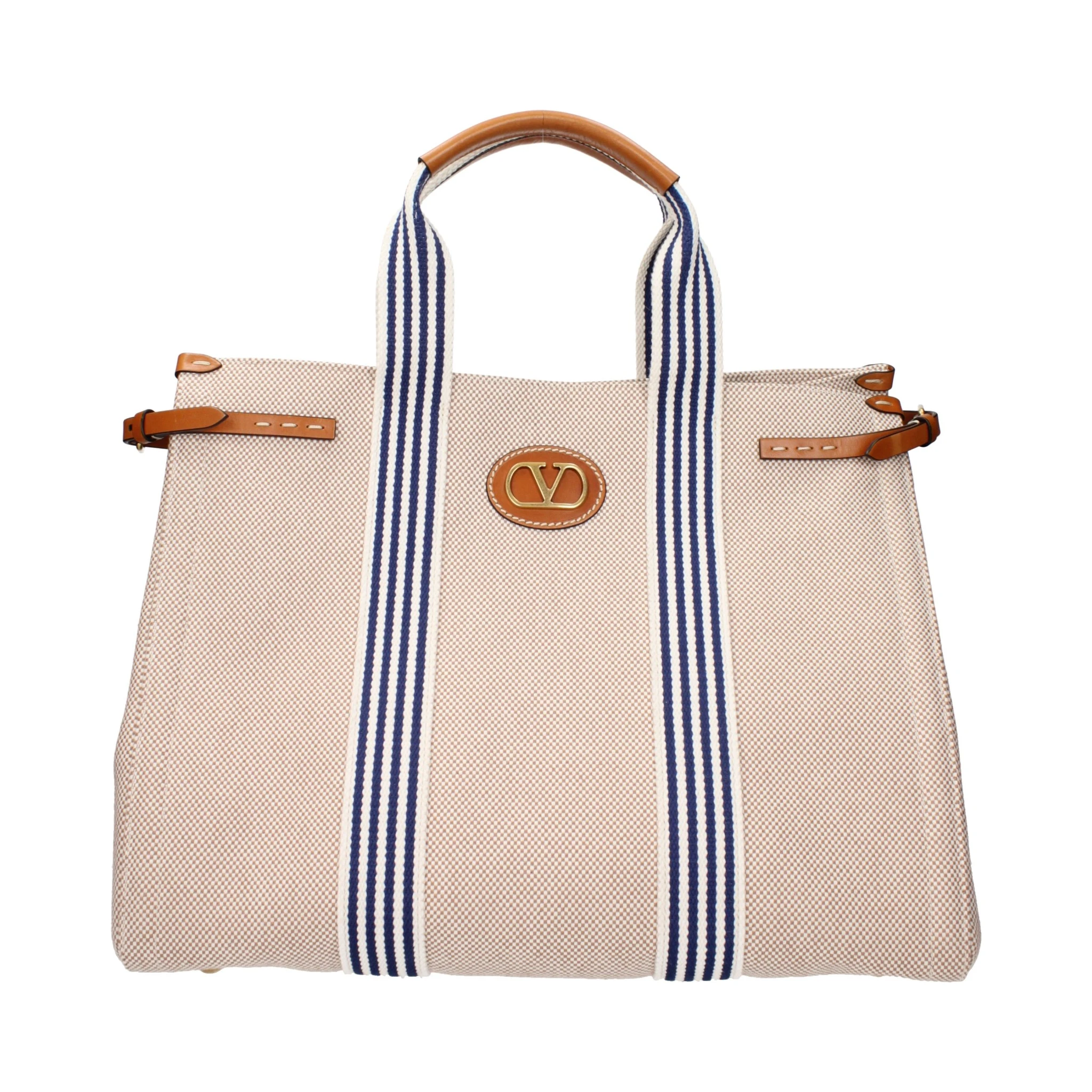 Beige Fabric Handbag