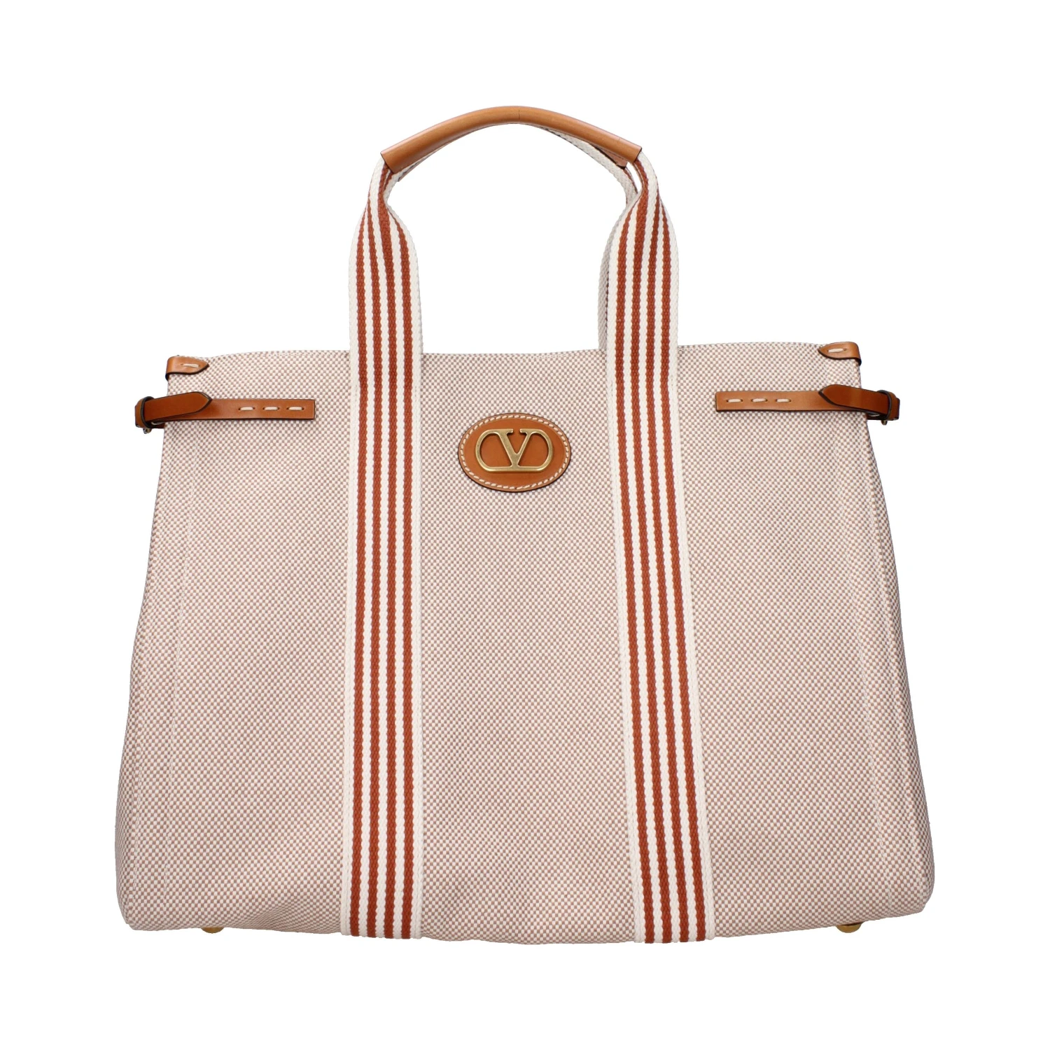 Beige Fabric Handbag