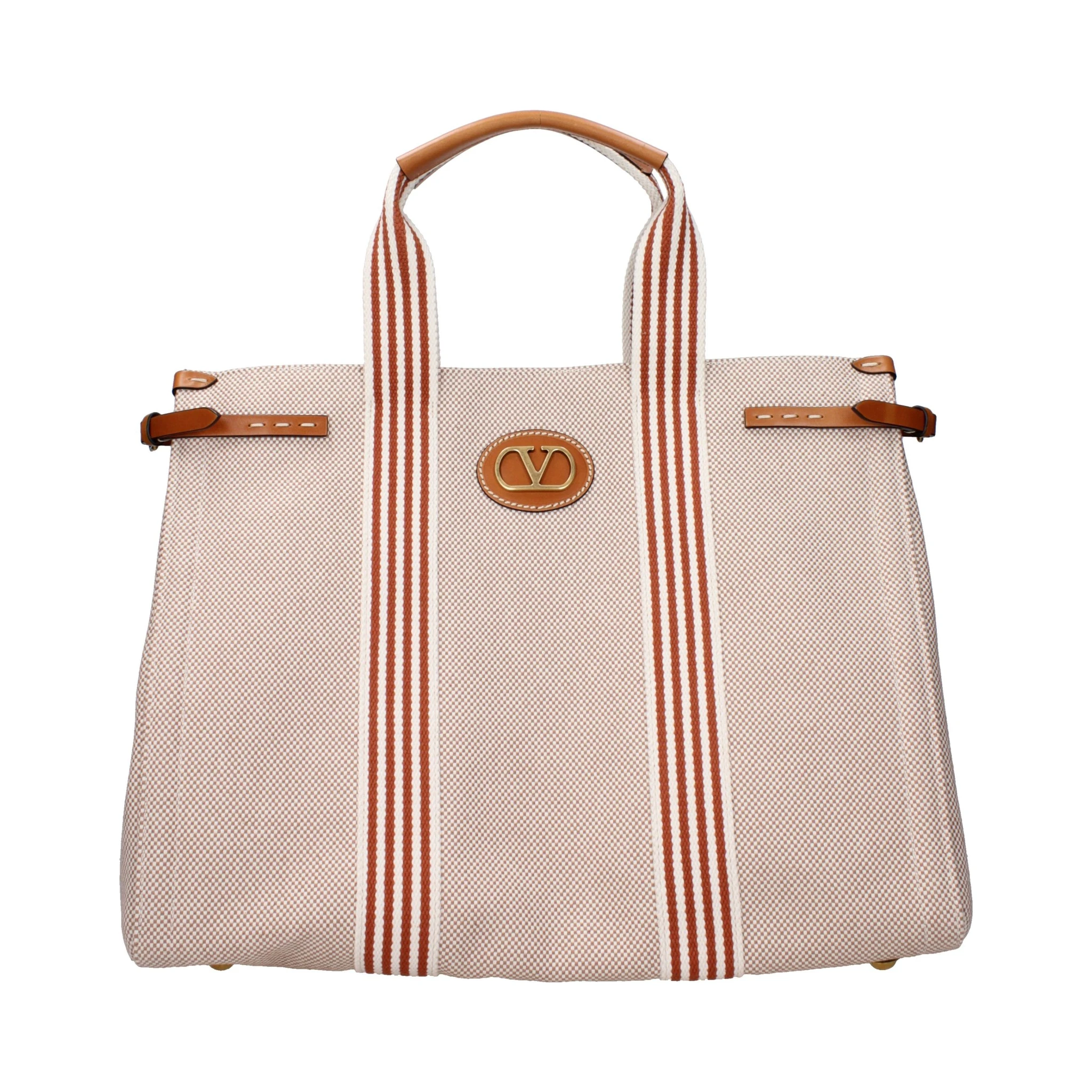 Beige Fabric Handbag