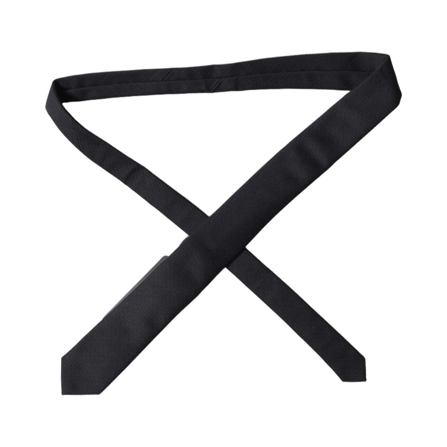 Black Solid 100% Silk Adjustable Men Tied Necktie Tie