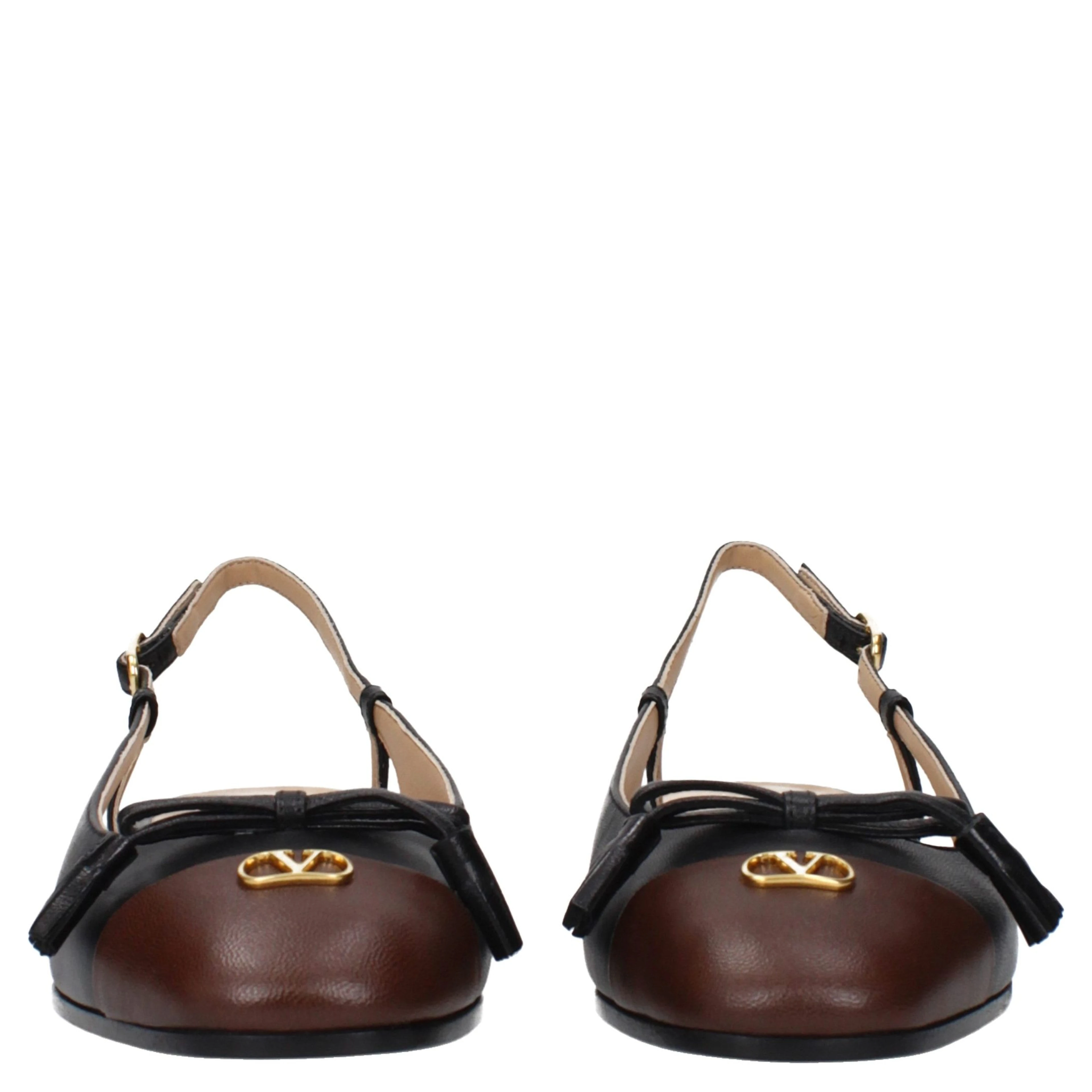 Black Leather Ballet Flats