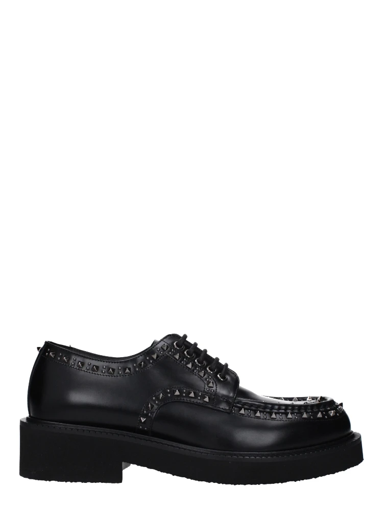 Black Leather Oxfords And Derbies