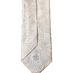 Off White Floral Silk Adjustable Men Tied Necktie Tie