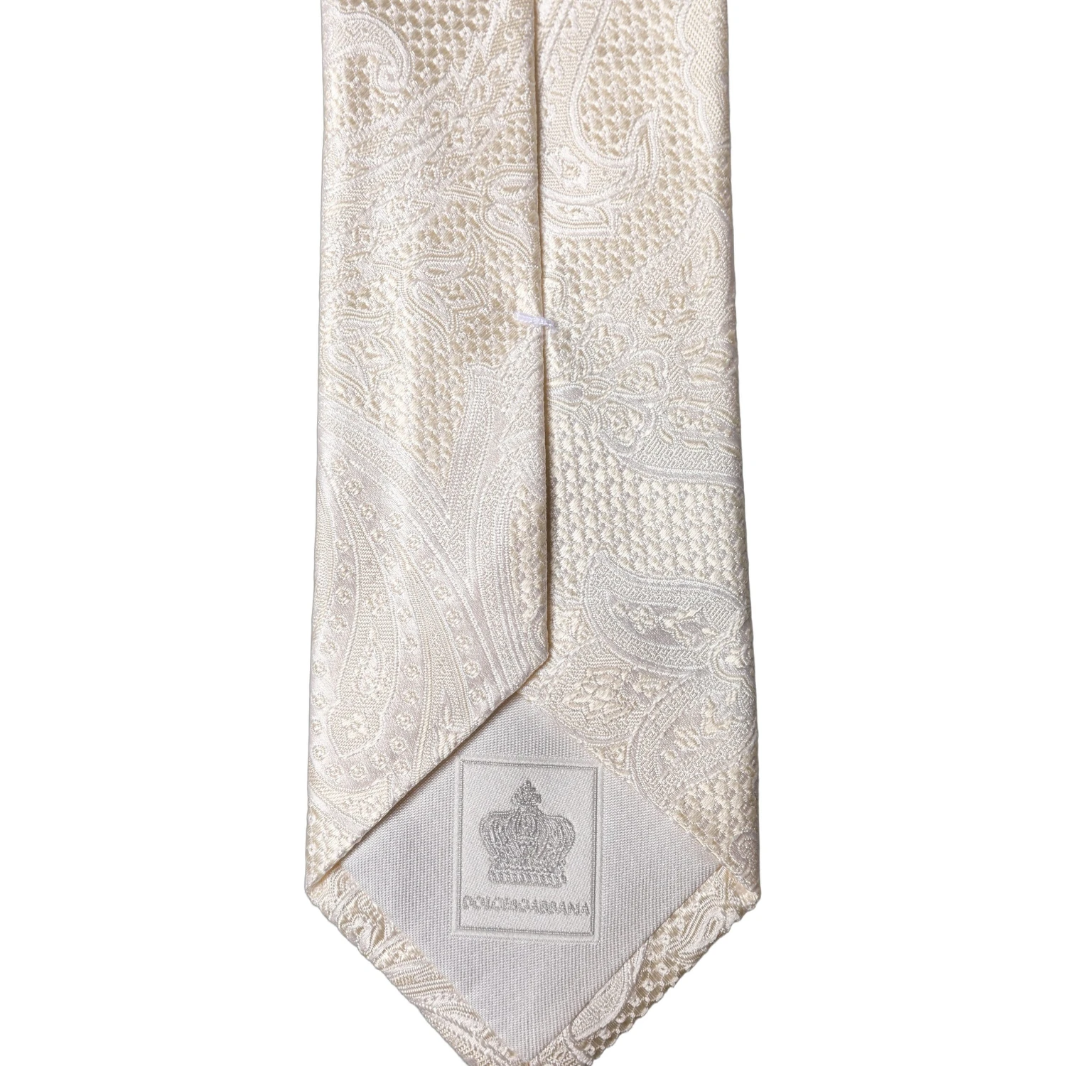 Off White Floral Silk Adjustable Men Tied Necktie Tie