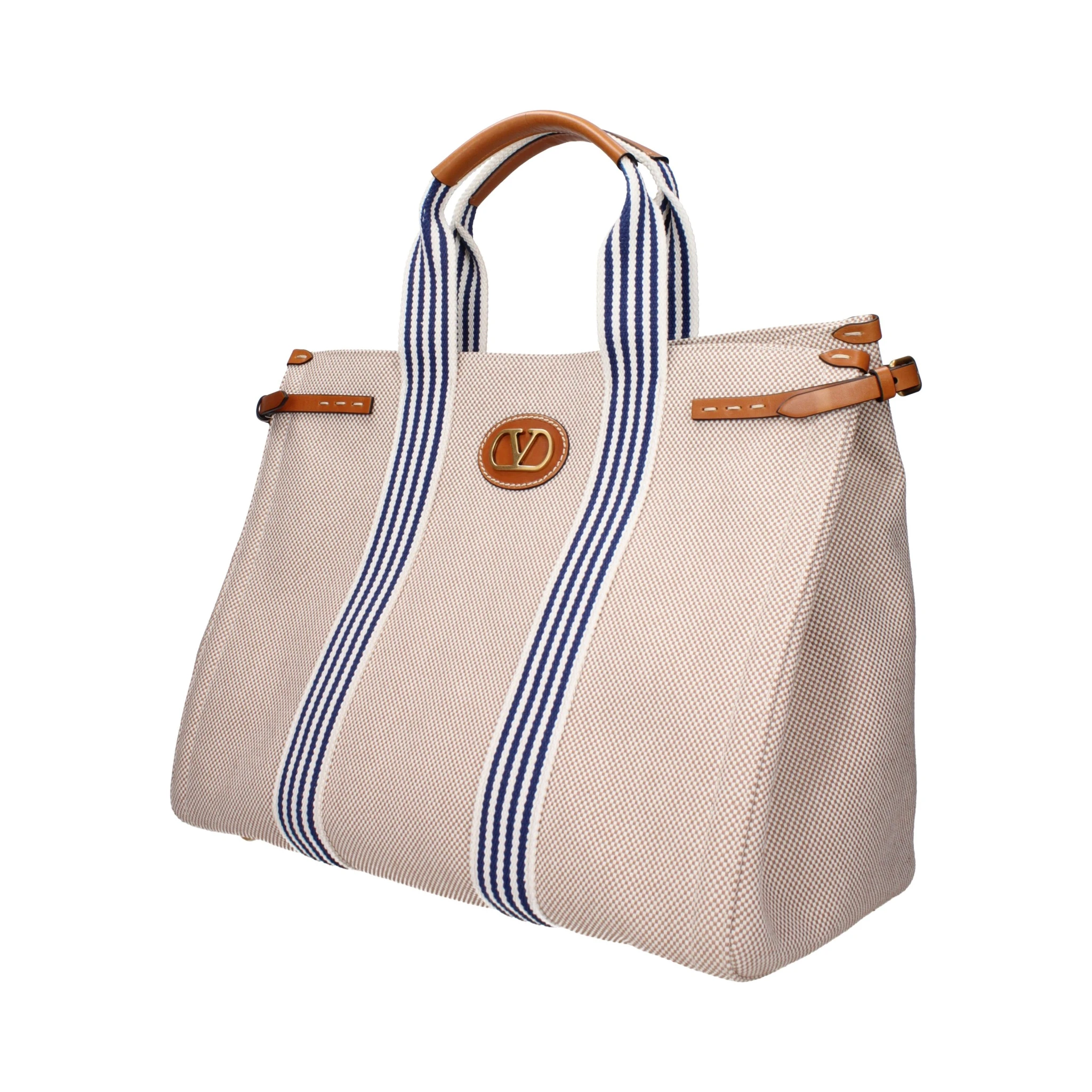 Beige Fabric Handbag