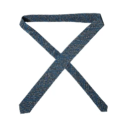 Blue Patterned 100% Silk Adjustable Men Tied Necktie Tie