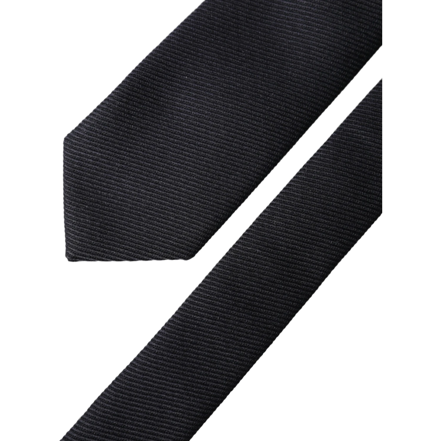 Black Solid 100% Silk Adjustable Men Tied Necktie Tie