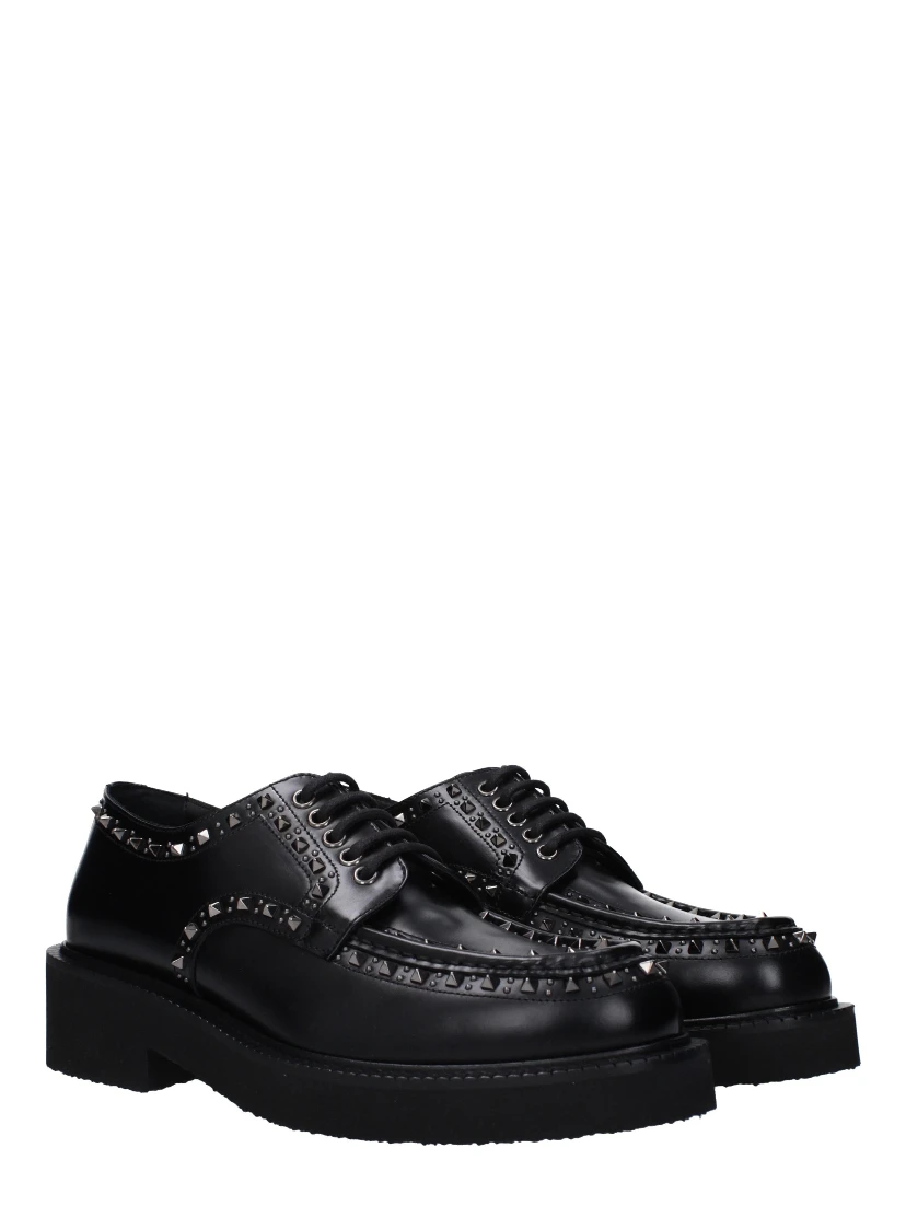 Black Leather Oxfords And Derbies