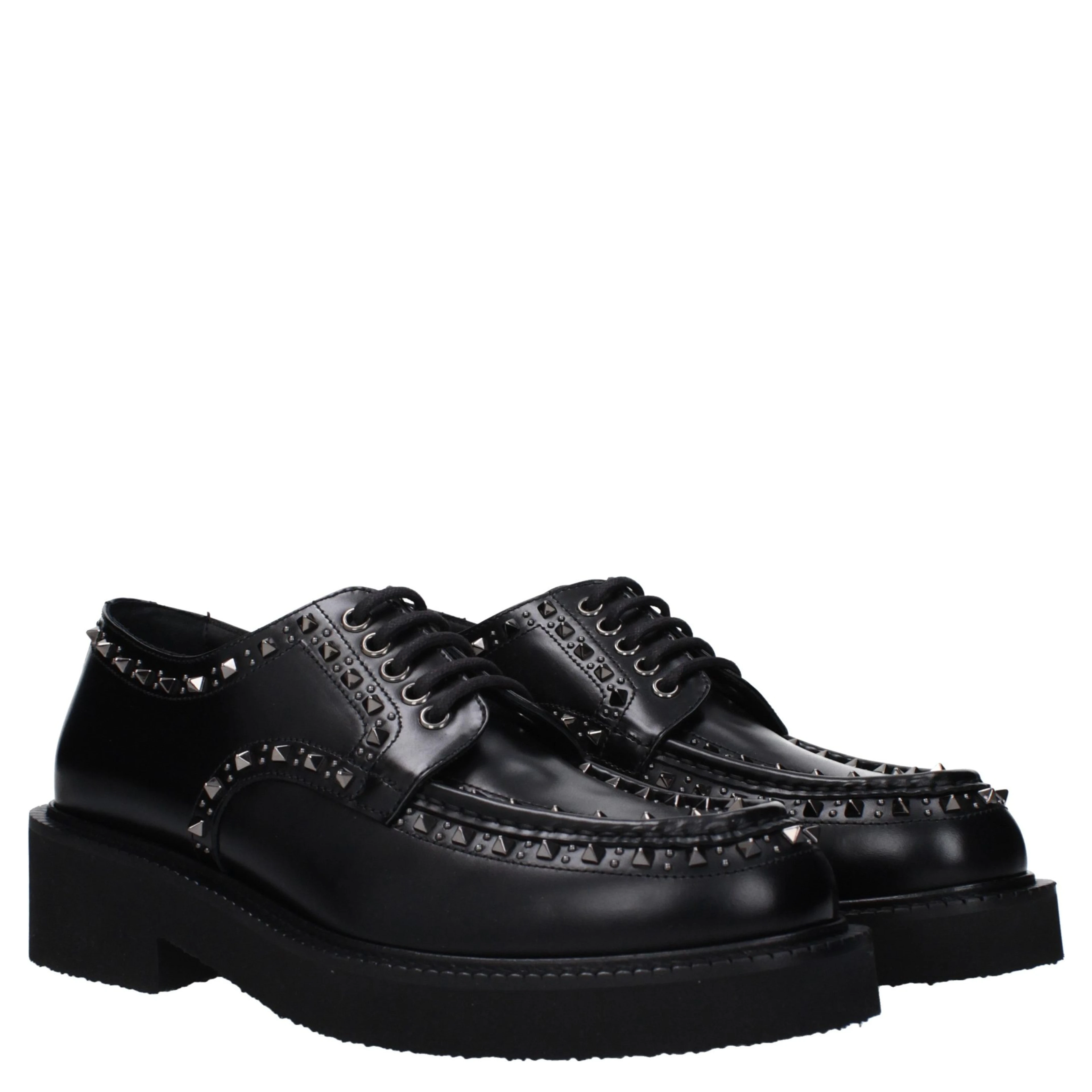 Black Leather Oxfords And Derbies