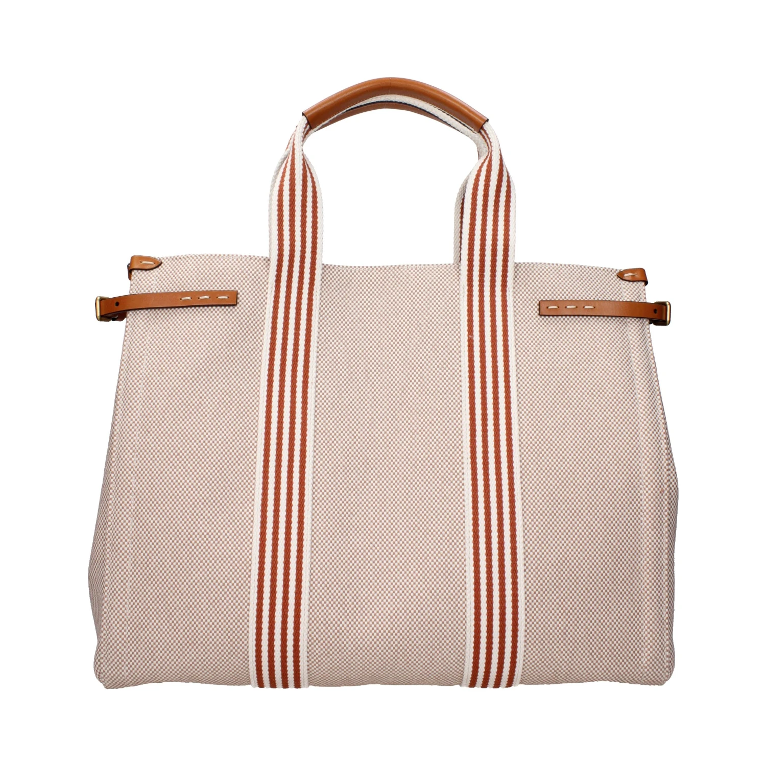 Beige Fabric Handbag