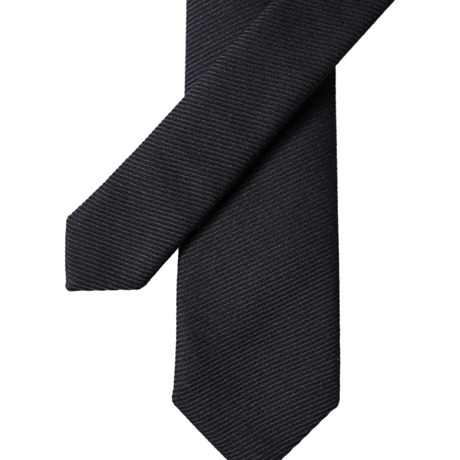 Black Solid 100% Silk Adjustable Men Tied Necktie Tie