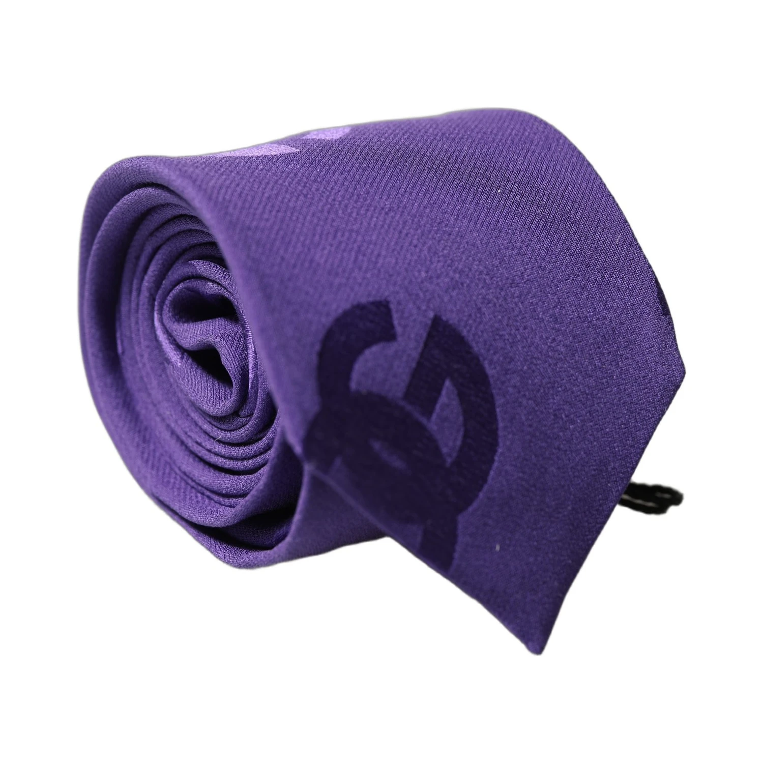 Purple DG Logo Monogram Silk Adjustable Men Necktie Tie