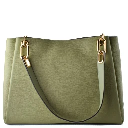 Bicolor Leather Handbag