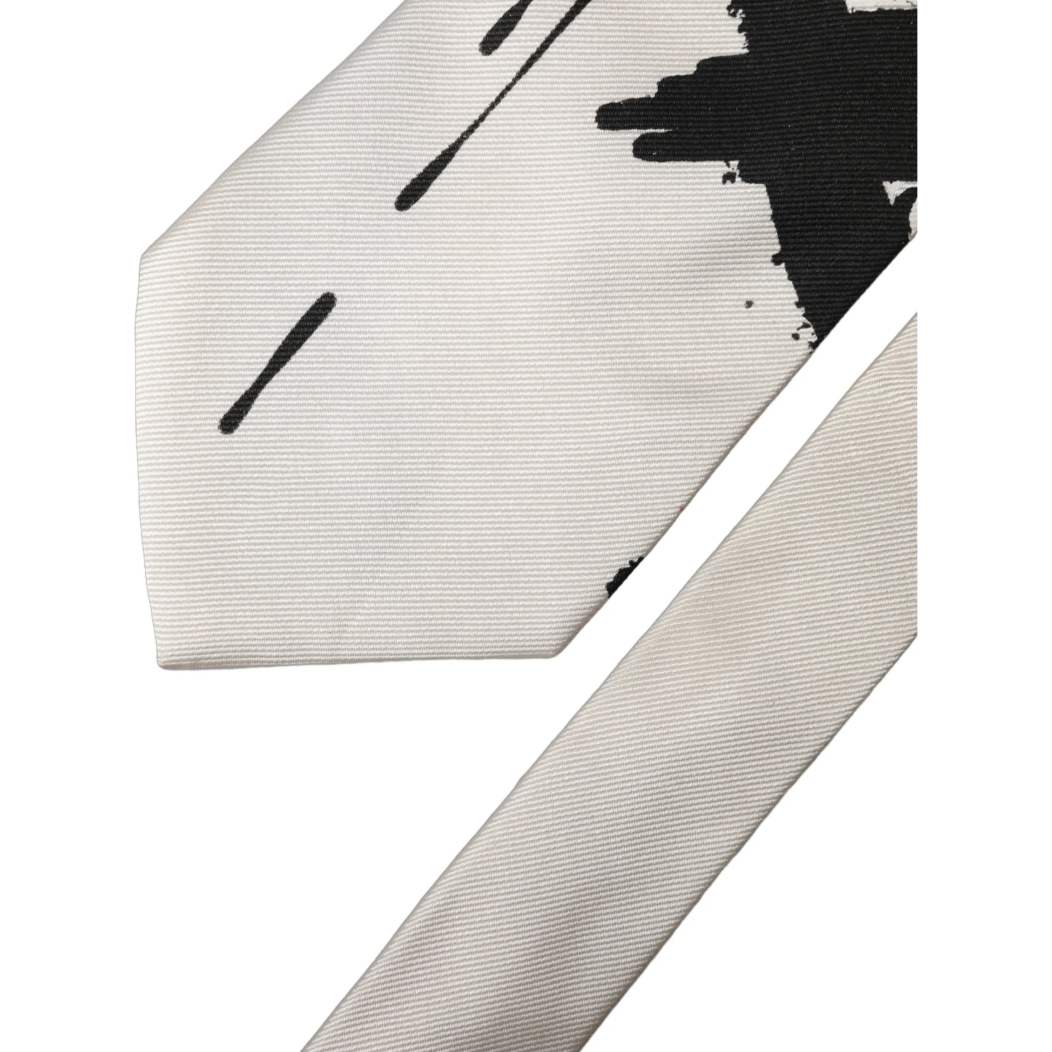 White Tattoo Floral Silk Adjustable Men Tied Necktie Tie