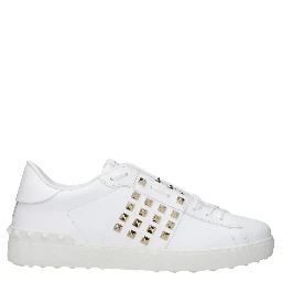 Blue Leather Low Top Sneakers