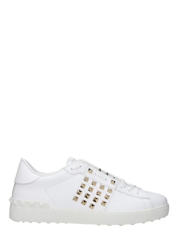 Blue Leather Low Top Sneakers