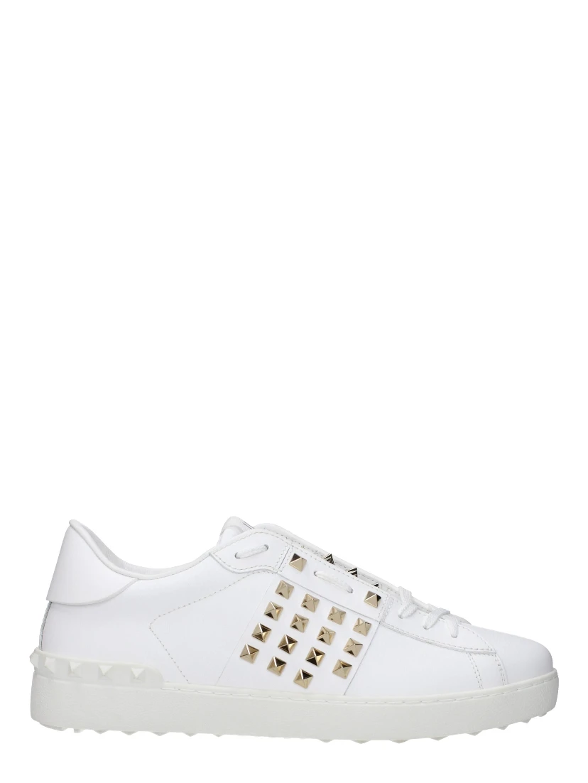 Blue Leather Low Top Sneakers