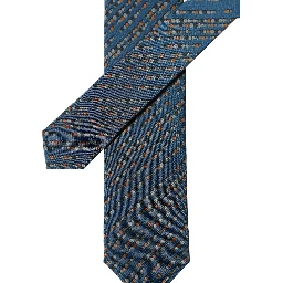 Blue Patterned 100% Silk Adjustable Men Tied Necktie Tie