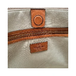 Beige Fabric Handbag