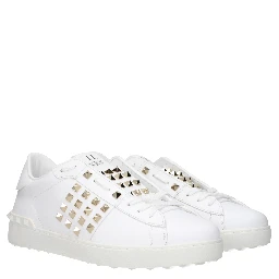 Blue Leather Low Top Sneakers